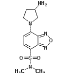 structure of CAS# 143112-50-9, 7-[(3S)-3-Amino-1-Pyrrolidinyl]-N,N-Dimethyl-2,1,3-Benzoxadiazole-4-Sulfonamide;(S)-(+)-D<wbr>BD-APy [=<wbr>(S)-(+)-4<wbr>-(N,N-Dim<wbr>ethylamin<wbr>osulfonyl<wbr>)-7-(3-am<wbr>inopyrrol<wbr>idin-1-yl<wbr>)-2,1,3-b<wbr>enzoxadia<wbr>zole] [HP<wbr>LC Labeli<wbr>ng Reagen<wbr>t for eε <wbr>Determina<wbr>tion]
