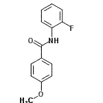 structure of CAS# 143925-52-4, N-(2-Fluorophenyl)-4-Methoxybenzamide;N-(2-fluorophenyl)-4-methoxybenzamide;N-(2-Fluoro-phenyl)-4-methoxy-benzamide;BAS 00540988