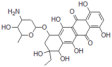 CAS#: 145165-10-2， 7-(4-Amino-5-Hydroxy-6-Methyloxan-2-Yl)Oxy-9-Ethyl-1,4,6,9,10,11-Hexahydroxy-8,10-Dihydro-7H-Tetracene-5,12-Dione