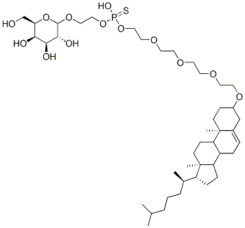 CAS#: 145307-64-8， O-(11-(5-Cholesten-3beta-yloxy)3,6,9-trioxaundecyl) O-(2-(beta-D-galactopyranosyloxy)ethyl) phosphorothioate