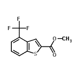 structure of CAS# 146137-87-3, Methyl 4-(Trifluoromethyl)-1-Benzothiophene-2-Carboxylate;METHYL4-(TRIFLUOROMETHYL)-1-BENZOTHIOPHENE-2-CARBOXYLATE;methyl-4-(trifluoromethyl)benzo[b]thiophene-2-carboxylate;MFCD09027107