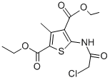 structure of CAS# 146381-87-5, 5-[(2-Chloroacetyl)Amino]-3-Methyl-2,4-Thiophenedicarboxylic Acid 2,4-Diethyl Ester;2,4-THIOPHENEDICARBOXYLIC ACID, 5-[(2-CHLOROACETYL)AMINO]-3-METHYL-, DIETHYL ESTER;Diethyl 5-(2-Chloroacetylamino)-3-Methylthiophene-2,4-Dicarboxylate, 96%;DIETHYL 5-[(2-CHLOROACETYL)AMINO]-3-METHYL-2,4-THIOPHENEDICARBOXYLATE