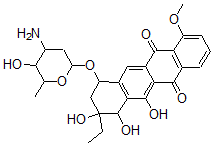 CAS#: 146565-64-2， 7-(4-Amino-5-Hydroxy-6-Methyloxan-2-Yl)Oxy-9-Ethyl-9,10,11-Trihydroxy-4-Methoxy-8,10-Dihydro-7H-Tetracene-5,12-Dione