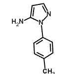 structure of CAS# 14678-99-0, 1-(4-Methylphenyl)-1H-Pyrazol-5-Amine;1-p-Tolyl-1H-pyrazol-5-amine;2-(4-Methylphenyl)-2H-pyrazol-3-ylamine;2-p-Tolyl-2H-pyrazol-3-ylamine