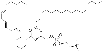 CAS#: 146797-82-2， [(2R)-3-Hexadecoxy-2-[(5E,8E,11E,14E)-Icosa-5,8,11,14-Tetraenoyl]Sulfanylpropyl] 2-Trimethylazaniumylethyl Phosphate