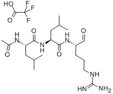 structure of CAS# 147385-61-3, N-Acetyl-L-Leucyl-N-[4-[(Aminoiminomethyl)Amino]-1-Formylbutyl]-L-Leucinamide Mono(Trifluoroacetate);Leupeptin Trifluoroacetate Salt,Acetyl-Leu-Leu-Arg-Al Trifluoroacetate Salt;LEUPEPTIN TRIFLUOROACETATE FROM*MICROBIA L SOURCE;ACETYL-LEU-LEU-ARG-AL TRIFLUOROACETATE SALT