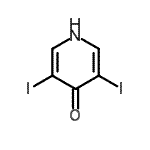 结构式 CAS# 14764-90-0, 3,5-二碘-4(1H)-吡啶酮