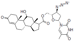CAS#: 148335-28-8， [(2S,3S,5R)-3-Azido-5-(5-Methyl-2,4-Dioxopyrimidin-1-Yl)Oxolan-2-Yl]Methyl (8S,9S,10R,13S,14S)-11-Hydroxy-10,13-Dimethyl-3-Oxo-1,2,6,7,8,9,11,12,14,15,16,17-Dodecahydrocyclopenta[a]Phenanthrene-17-Carboxylate