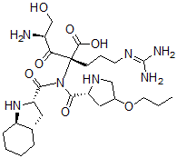 CAS#: 148383-08-8， (2R,4S)-2-[[(2S,3aS,7aR)-2,3,3a,4,5,6,7,7a-Octahydro-1H-Indole-2-Carbonyl]-[(2R)-4-Propoxypyrrolidine-2-Carbonyl]Amino]-4-Amino-2-[3-(Diaminomethylideneamino)Propyl]-5-Hydroxy-3-Oxopentanoic Acid