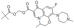 CAS#: 150871-00-4， (+-)-9-Fluoro-2,3-Dihydro-3-Methyl-10-(4-Methyl-1-Piperazinyl)-7-Oxo-7H-Pyrido(1,2,3-de)-1,4-Benzoxazine-6-Carboxylic Acid (2,2-Dimethyl-1-Oxopropoxy)Methyl Ester