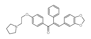 CAS#: 15272-65-8， 3,4-Methylenedioxy-alpha-Phenyl-4'-[2-(1-Pyrrolidinyl)Ethoxy]Chalcone