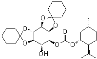 结构式 CAS# 153996-48-6, (3A'r,4'S,5'R,5A'r,8A,8B)-5'-羟基六氢二螺[环己烷-1,2'-[1,3]二氧杂环戊并[4,5-e][1,3]苯并二氧戊环-7',1''-环己烷]-4'-基(1R,2S,5R)-2-异丙基-5-甲基环己基碳酸酯