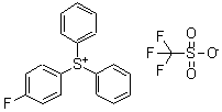 structure of CAS# 154093-57-9, (4-Fluorophenyl)(Diphenyl)Sulfonium Trifluoromethanesulfonate;(4-Fluorophenyl)diphenylsulfonium triflate;4-Fluorophenyl diphenylsulfonium trifluoromethanesulfonate;Diphenyl(4-fluorophenyl)sulfonium triflate