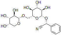 CAS#: 155-57-7， (2R)-2-Phenyl-2-[(2R,3R,4S,5S,6R)-3,4,5-Trihydroxy-6-[[(2S,3R,4S,5S)-3,4,5-Trihydroxyoxan-2-Yl]Oxymethyl]Oxan-2-Yl]Oxyacetonitrile
