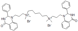 CAS#: 155114-46-8， 6-[Dimethyl-[3-(4-Oxo-2-Phenyl-2,3-Dihydroquinazolin-1-Yl)Propyl]Azaniumyl]Hexyl-Dimethyl-[3-(4-Oxo-2-Phenyl-2,3-Dihydroquinazolin-1-Yl)Propyl]Azanium Dibromide