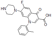 CAS#: 155188-32-2， 6-Fluoro-1-(2-Methylphenyl)-4-Oxo-7-Piperazin-1-Ylquinoline-3-Carboxylic Acid