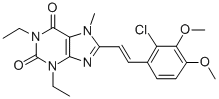 CAS#: 155271-43-5， 8-[(E)-2-(2-Chloro-3,4-Dimethoxyphenyl)Ethenyl]-1,3-Diethyl-7-Methylpurine-2,6-Dione
