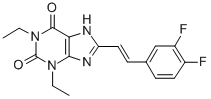 CAS#: 155271-46-8， 8-[(E)-2-(3,4-Difluorophenyl)Ethenyl]-1,3-Diethyl-7H-Purine-2,6-Dione