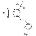 structure of CAS# 156360-76-8, 2-[(E)-2-(5-Methyl-2-Furyl)Vinyl]-4,6-Bis(Trichloromethyl)-1,3,5-Triazine;2-[2-(5-M<wbr>ethylfura<wbr>n-2-yl)vi<wbr>nyl]-4,6-<wbr>bis(trich<wbr>loromethy<wbr>l)-1,3,5-<wbr>triazine