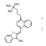 CAS#: 157199-59-2， 4-[(Z)-(3-Methyl-1,3-Benzothiazol-2(3H)-Ylidene)Methyl]-1-[3-(Trimethylammonio)Propyl]Quinolinium Diiodide