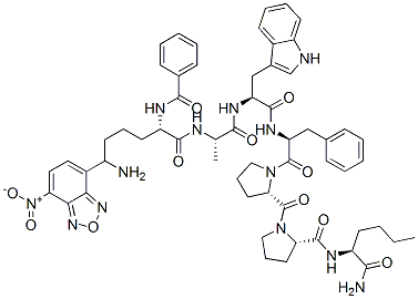 CAS#: 157610-41-8， (2S)-N-[(2S)-1-Amino-1-Oxohexan-2-Yl]-1-[(2R)-1-[(2S)-2-[[(2R)-2-[[(2S)-2-[[(2S)-2-(Benzoylamino)-6-[(4-Nitro-2,1,3-Benzoxadiazol-7-Yl)Amino]Hexanoyl]Amino]Propanoyl]Amino]-3-(1H-Indol-3-Yl)Propanoyl]Amino]-3-Phenylpropanoyl]Pyrrolidine-2-Carbonyl]Pyrrolidine-2-Carboxamide