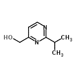 structure of CAS# 157799-70-7, (2-Isopropyl-4-Pyrimidinyl)Methanol;(2-isopropylpyrimidin-4-yl)methanol;4-pyrimidinemethanol, 2-(1-methylethyl)