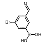 结构式 CAS# 157866-06-3, (3-溴-5-甲酰基苯基)硼酸