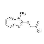 结构式 CAS# 159222-24-9, [(1-甲基-1H-苯并咪唑-2-基)硫基]乙酸