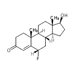 structure of CAS# 1597-68-8, (6alpha,17beta)-6-Fluoro-17-Hydroxyandrost-4-En-3-One;4-ANDROSTEN-6-α-FLOURO-17-β-OL-3-ONE