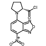 structure of CAS# 159717-69-8, 1-(7-Nitro-2,1,3-Benzoxadiazol-4-Yl)-D-Prolyl Chloride;(R)-(+)-N<wbr>BD-Pro-CO<wbr>Cl [=(R)-<wbr>(+)-4-Nit<wbr>ro-7-(2-c<wbr>hloroform<wbr>ylpyrroli<wbr>din-1-yl)<wbr>-2,1,3-be<wbr>nzoxadiaz<wbr>ole] [HPL<wbr>C Labelin<wbr>g Reagent<wbr> for eε D<wbr>eterminat<wbr>ion];N- -D-PROLYL