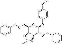 structure of CAS# 159922-68-6, 4-Methoxyphenyl 2,6-Di-O-Benzyl-3,4-O-Isopropylidene-beta-D-Galactopyranoside;
