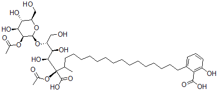 CAS#: 160471-36-3， 2-[(17S,18S,19S,20R)-17-Acetyloxy-20-[(2S,3S,4S,5S,6R)-3-Acetyloxy-4,5-Dihydroxy-6-(Hydroxymethyl)Oxan-2-Yl]Oxy-17-Carboxy-18,19,21-Trihydroxy-16-Methylhenicosyl]-6-Hydroxybenzoic Acid