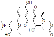 CAS#: 160523-76-2， Methyl 2-[(1R,3R,4R)-6-[(4R,6R)-4-Dimethylamino-5-Hydroxy-6-Methyloxan-2-Yl]-4,9-Dihydroxy-1-Methyl-5,10-Dioxo-3,4-Dihydro-1H-Benzo[g]Isochromen-3-Yl]Acetate