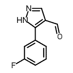 结构式 CAS# 161398-15-8, 5-(3-氟苯基)-1H-吡唑-4-甲醛