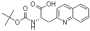structure of CAS# 161453-37-8, (alphaS)-alpha-[[(1,1-Dimethylethoxy)Carbonyl]Amino]-2-Quinolinepropanoic Acid;T-BUTOXYCARBONYL-3-(2-QUINOYL)-L-ALANINE;BOC-3-(2'-QUINOLYL)-L-ALANINE;BOC-BETA-(2-QUINOLYL)-ALANINE