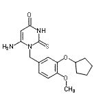 结构式 CAS# 162279-51-8, 6-氨基-1-[3-(环戊基氧基)-4-甲氧基苄基]-2-硫代-2,3-二氢-4(1H)-嘧啶酮