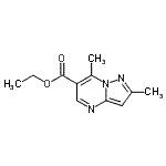 structure of CAS# 162286-54-6, Ethyl 2,7-Dimethylpyrazolo[1,5-a]Pyrimidine-6-Carboxylate;ethyl 2,7<wbr>-dimethyl<wbr>-8-hydrop<wbr>yrazolo[1<wbr>,5-a]pyri<wbr>midine-6-<wbr>carboxyla<wbr>te;Ethyl 2,7-dimethylpyrazolo-[1,5-a]pyrimidine-6-carboxylate;MFCD00067896
