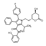 结构式 CAS# 163217-74-1, 5-(4-氟苯基)-1-{2-[(2R,4R)-4-羟基-6-氧代四氢-2H-吡喃-2-基]乙基}-N-(2-羟基苯基)-2-异丙基-4-苯基-1H-吡咯-3-甲酰胺