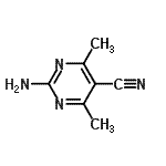 结构式 CAS# 16341-54-1, 2-氨基-4,6-二甲基-嘧啶-5-甲腈