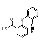 structure of CAS# 163725-12-0, 2-[(2-Cyanophenyl)Sulfanyl]Benzoic Acid;2-(2-Cyanophenylthio)benzoic acid;2-(2-CYANOPHENYLTHIO)BENZOICACID;2-[(2-cyanophenyl)thio]benzoic acid