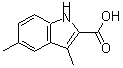 structure of CAS# 16381-45-6, 3,5-Dimethyl-1H-Indole-2-Carboxylic Acid;3,5-Dimethyl-1H-indole-2-carboxylicacid;3,5-dimethylindole-2-carboxylic acid;BAS 08767152