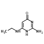 结构式 CAS# 164525-11-5, 2-氨基-6-(乙基氨基)-4(1H)-嘧啶酮