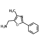 structure of CAS# 165735-97-7, 1-(4-Methyl-2-Phenyl-1,3-Oxazol-5-Yl)Methanamine;(4-Methyl-2-phenyl-1,3-oxazol-5-yl)methylamine;(4-Methyl-2-phenyl-1,3-oxazol-5-yl)methylamine 97%;5-(Aminomethyl)-4-methyl-2-phenyl-1,3-oxazole