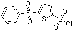 structure of CAS# 166964-37-0, 5-(Phenylsulfonyl)-2-Thiophenesulfonylchloride;5-(PHENYLSULPHONYL)THIOPHENE-2-SULPHONYL CHLORIDE;5-(PHENYLSULFONYL)THIOPHENE-2-SULFONYL CHLORIDE;5-BENZENESULFONYL-THIOPHENE-2-SULFONYL CHLORIDE