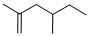 structure of CAS# 16746-87-5, 2,4-Dimethyl-1-Hexene;C2h5ch(Ch3)Ch2c(Ch3)=Ch2;Inchi=1/C8h16/C1-5-8(4)6-7(2)3/H8h,2,5-6H2,1,3-4H;2,4-Dimethyl-1-Hexene