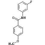 structure of CAS# 167565-79-9, N-(3-Fluorophenyl)-4-Methoxybenzamide;N-(3-fluorophenyl)(4-methoxyphenyl)carboxamide;N-(3-fluorophenyl)-4-methoxybenzamide;ZINC00437301