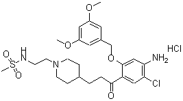 CAS#: 167710-87-4， N-{2-[4-(3-{4-Amino-5-Chloro-2-[(3,5-Dimethoxybenzyl)Oxy]Phenyl}-3-Oxopropyl)-1-Piperidinyl]Ethyl}Methanesulfonamide Hydrochloride (1:1)