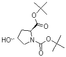 结构式 CAS# 170850-75-6, (2S,4R)-4-羟基-1,2-吡咯烷二羧酸二叔丁酯