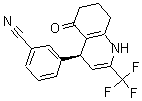 structure of CAS# 172649-40-0, 3-[(4S)-1,4,5,6,7,8-Hexahydro-5-Oxo-2-(Trifluoromethyl)-4-Quinolinyl]-Benzonitrile