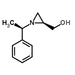 structure of CAS# 173143-73-2, {(2S)-1-[(1R)-1-Phenylethyl]-2-Aziridinyl}Methanol;(S)-1-[(R)-Î±-Methylbenzyl]aziridine-2-methanol;(S)-1-[(R)-α-Methylbenzyl]-2-aziridinemethanol;[1-((1R)-1-phenylethyl)(2S)aziridin-2-yl]methan-1-ol